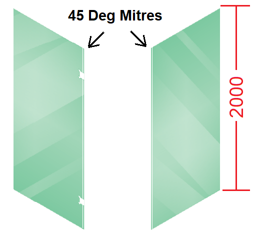 45 Deg Mitred Hinge & Fixed Panels - 2000 Series